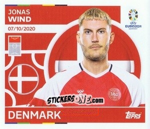 Sticker Jonas Wind - UEFA Euro 2024
 n. DEN18 - Topps