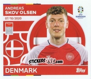 Sticker Andreas Skov Olsen - UEFA Euro 2024
 n. DEN19 - Topps