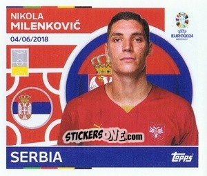 Sticker Nikola Milenkovic - UEFA Euro 2024
 n. SRB8 - Topps