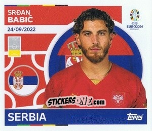 Sticker Srdan Babic - UEFA Euro 2024
 n. SRB10 - Topps