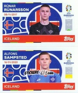 Sticker Rúnar Rúnarsson / Alfons Sampsted - UEFA Euro 2024
 n. ICE2-3 - Topps