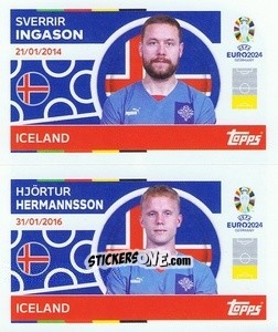 Sticker Sverrir Ingason / Hjörtur Hermannsson - UEFA Euro 2024
 n. ICE6-7 - Topps