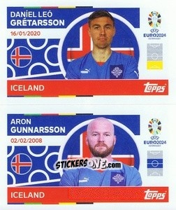 Sticker Daníel Leó Grétarsson / Aron Gunnarsson - UEFA Euro 2024
 n. ICE8-9 - Topps