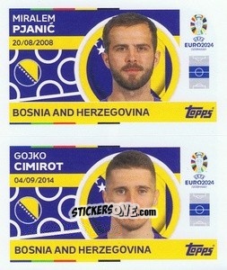 Sticker Miralem Pjanić / Gojko Cimirot - UEFA Euro 2024
 n. BIH8-9 - Topps