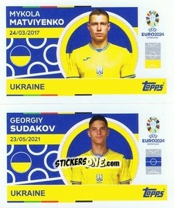 Sticker Mykola Matviyenko / Georgiy Sudakov - UEFA Euro 2024
 n. UKR8-9 - Topps