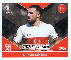 Sticker Orkun Kökçü - UEFA Euro 2024
 n. TUR-TOP2 - Topps