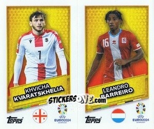 Sticker Khvicha Kvaratskhelia / Leandro Barreiro - UEFA Euro 2024
 n. GEO-LUX-SP - Topps