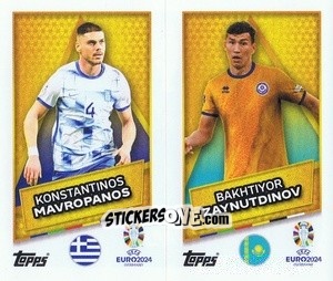 Sticker Konstantinos Mavropanos / Bakhtiyor Zaynutdinov - UEFA Euro 2024
 n. GRE-KAZ-SP - Topps