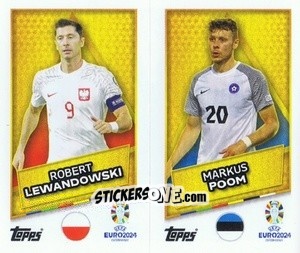 Sticker Robert Lewandowski / Markus Poom - UEFA Euro 2024
 n. POL-EST-SP - Topps