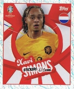 Sticker Xavi Simons - UEFA Euro 2024
 n. NED-PTW - Topps