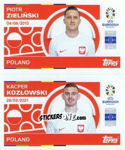 Sticker Piotr Zieliński / Kacper Kozłowski - UEFA Euro 2024
 n. POL10-11 - Topps