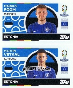 Sticker Markus Poom / Martin Vetkal - UEFA Euro 2024
 n. EST14-15 - Topps