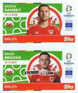 Sticker Aaron Ramsey / David Brooks - UEFA Euro 2024
 n. WAL8-9 - Topps