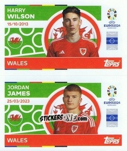 Sticker Harry Wilson / Jordan James - UEFA Euro 2024
 n. WAL10-11 - Topps