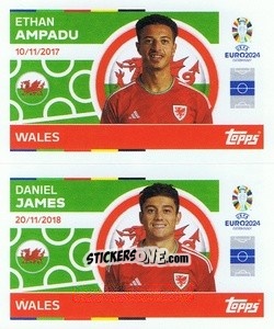Sticker Ethan Ampadu / Daniel James - UEFA Euro 2024
 n. WAL12-13 - Topps