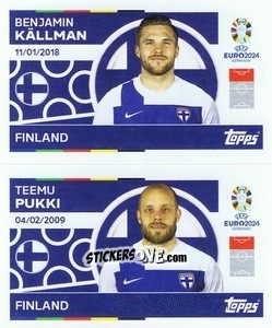 Sticker Benjamin Källman / Teemu Pukki - UEFA Euro 2024
 n. FIN14-15 - Topps