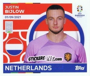 Sticker Justin Bijlow - UEFA Euro 2024
 n. NED4 - Topps