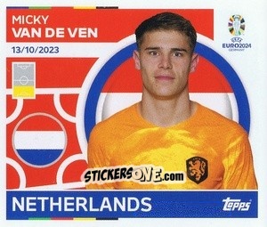 Sticker Micky van de Ven - UEFA Euro 2024
 n. NED6 - Topps