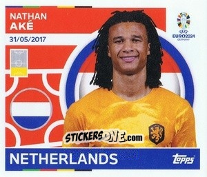 Sticker Nathan Ake - UEFA Euro 2024
 n. NED12 - Topps
