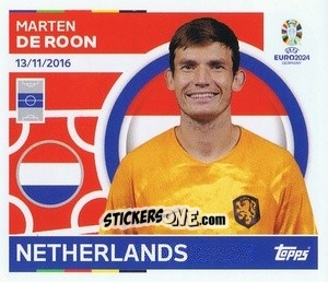 Sticker Marten de Roon - UEFA Euro 2024
 n. NED14 - Topps