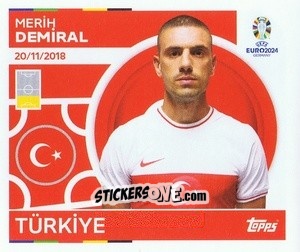 Sticker Merih Demiral - UEFA Euro 2024
 n. TUR12 - Topps