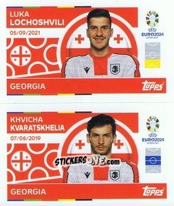 Sticker Luka Lochoshvili / Khvicha Kvaratskhelia - UEFA Euro 2024
 n. GEO8-9 - Topps