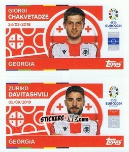 Sticker Giorgi Chakvetadze / Zuriko Davitashvili - UEFA Euro 2024
 n. GEO12-13 - Topps