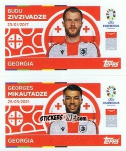 Sticker Budu Zivzivadze / Georges Mikautadze - UEFA Euro 2024
 n. GEO14-15 - Topps