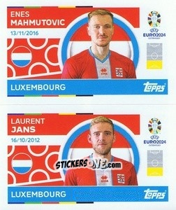 Sticker Enes Mahmutovic / Laurent Jans - UEFA Euro 2024
 n. LUX6-7 - Topps