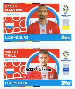 Sticker Marvin Martins / Vincent Thill - UEFA Euro 2024
 n. LUX8-9 - Topps