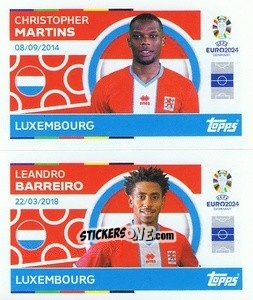 Sticker Christopher Martins / Leandro Barreiro - UEFA Euro 2024
 n. LUX10-11 - Topps