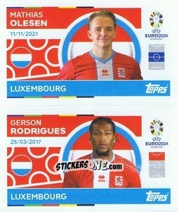 Sticker Mathias Olesen / Gerson Rodrigues - UEFA Euro 2024
 n. LUX12-13 - Topps
