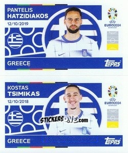 Sticker Pantelis Chatzidiakos / Kostas Tsimakas - UEFA Euro 2024
 n. GRE4-5 - Topps