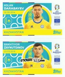 Sticker Aslan Darabayev / Bakhtiyor Zaynutdinov - UEFA Euro 2024
 n. KAZ10-11 - Topps