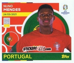 Sticker Nuno Mendes - UEFA Euro 2024
 n. POR10 - Topps