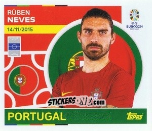 Sticker Rúben Neves - UEFA Euro 2024
 n. POR15 - Topps