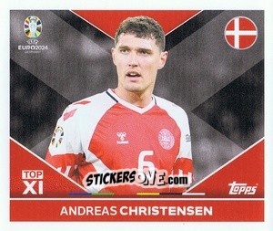 Sticker Andreas Christensen - UEFA Euro 2024
 n. DEN-TOP1 - Topps