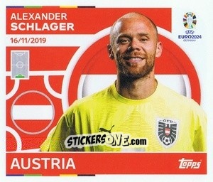 Sticker Alexander Schlager - UEFA Euro 2024
 n. AUT4 - Topps