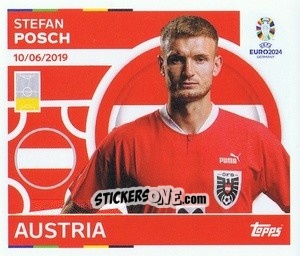 Sticker Stefan Posch - UEFA Euro 2024
 n. AUT5 - Topps