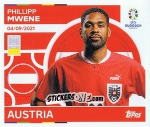 Sticker Philipp Mwene - UEFA Euro 2024
 n. AUT7 - Topps