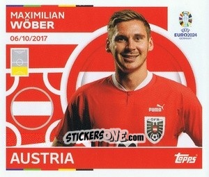 Sticker Maximilian Wober - UEFA Euro 2024
 n. AUT8 - Topps