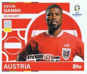 Sticker Kevin Danso - UEFA Euro 2024
 n. AUT9 - Topps