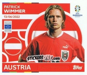 Sticker Patrick Wimmer - UEFA Euro 2024
 n. AUT17 - Topps