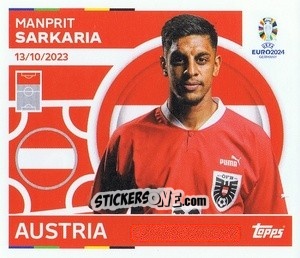 Sticker Manprit Sarkaria - UEFA Euro 2024
 n. AUT20 - Topps