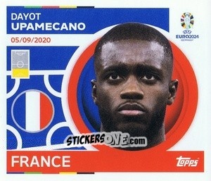 Sticker Dayot Upamecano - UEFA Euro 2024
 n. FRA7 - Topps