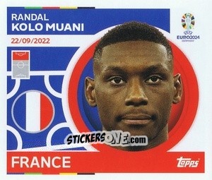 Sticker Randal Kolo Muani - UEFA Euro 2024
 n. FRA17 - Topps