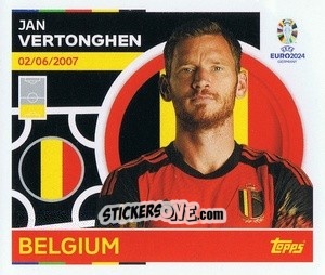 Sticker Jan Vertonghen - UEFA Euro 2024
 n. BEL5 - Topps