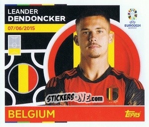 Sticker Leander Dendoncker - UEFA Euro 2024
 n. BEL11 - Topps