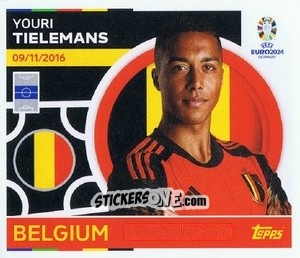 Sticker Youri Tielemans - UEFA Euro 2024
 n. BEL13 - Topps