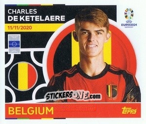 Sticker Charles De Ketelaere - UEFA Euro 2024
 n. BEL14 - Topps
